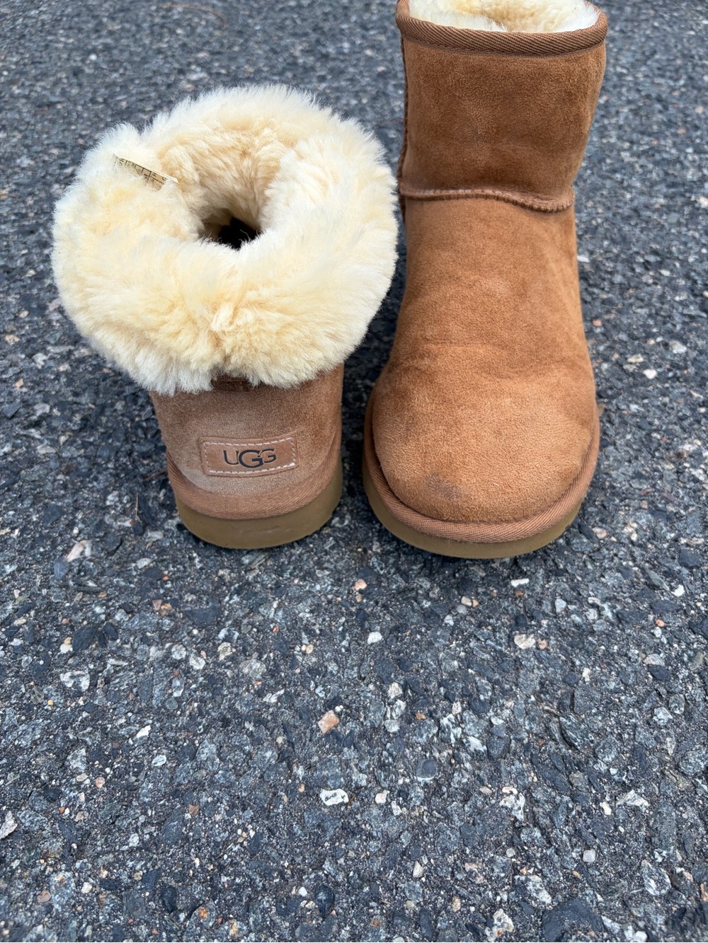 UGG Classic Short Shearling-Lined Suede Booties - Chestnut Brown
